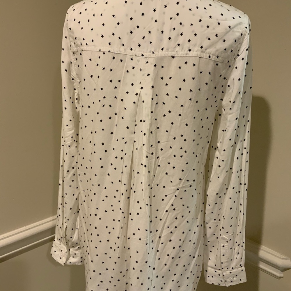 Blouse, beachlunchlounge, with black stars size M.